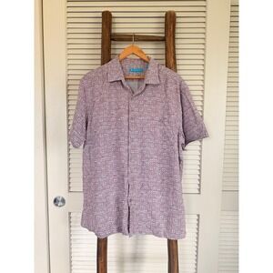 Tori Richard Button Up Shirt Mens XL Short Sleeve Geometric Pattern Casual